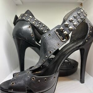 Aldo Black Studded Heels